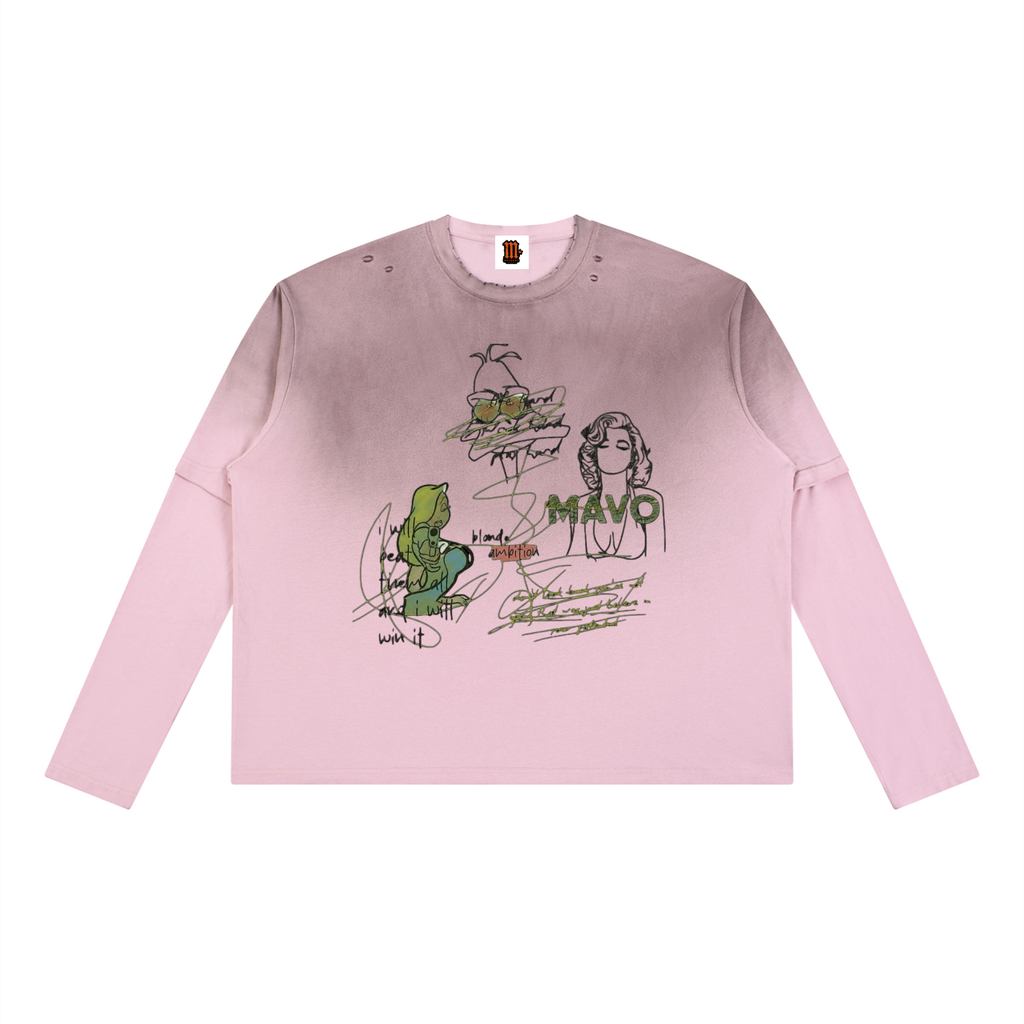 Unisex Vintage Wash Layered T-Shirt