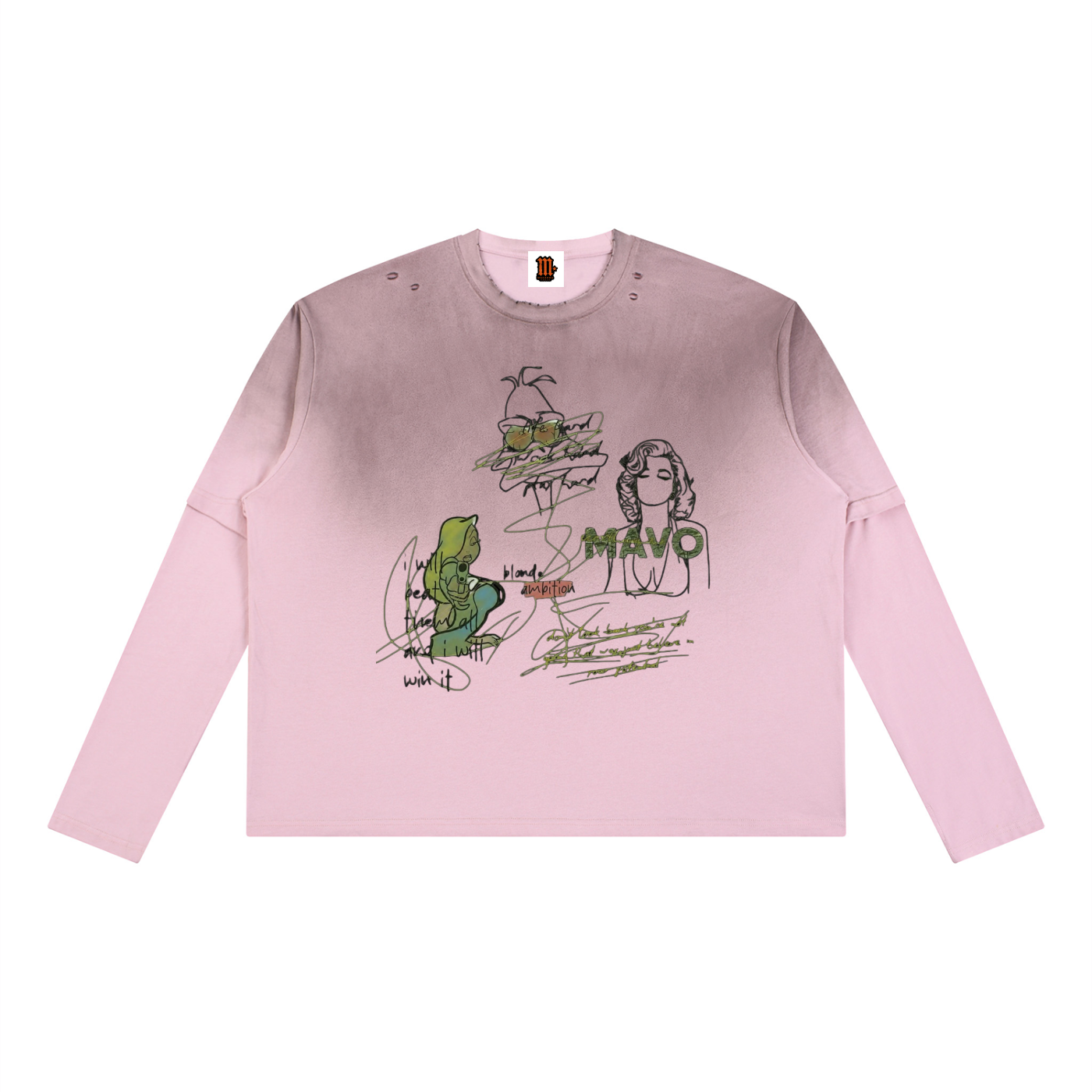 Unisex Vintage Wash Layered T-Shirt